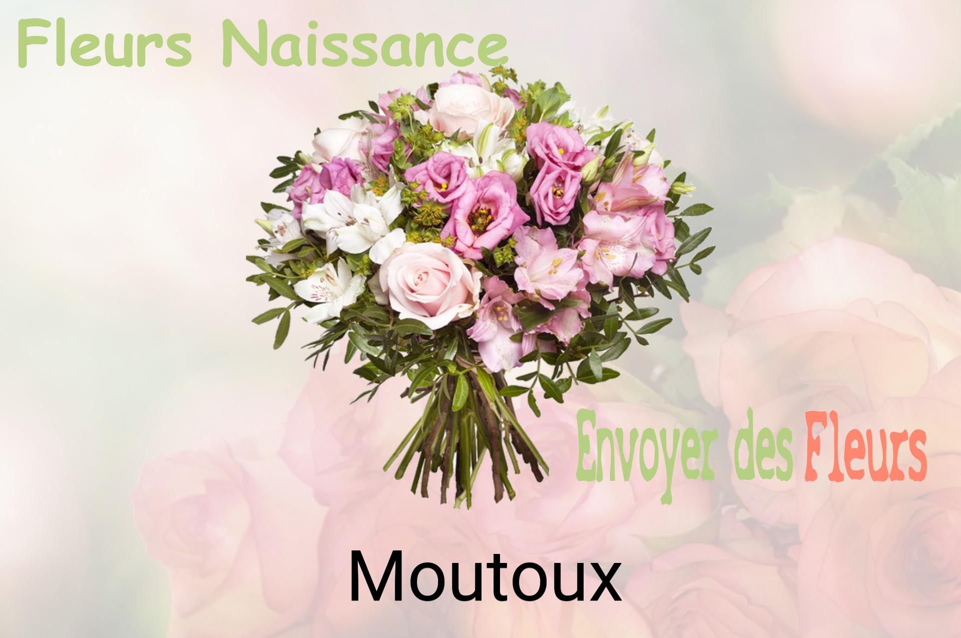 Bouquet de fleurs de naissance livré à Moutoux