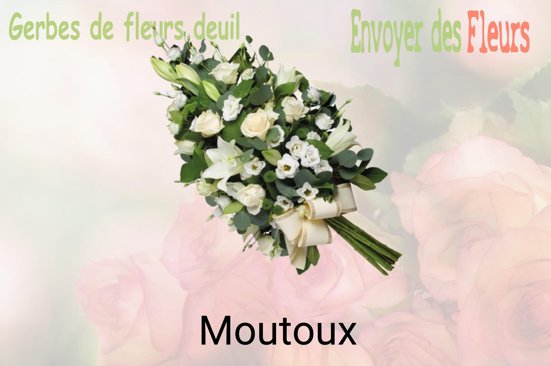 Gerbe de fleurs de deuil livrée à Moutoux